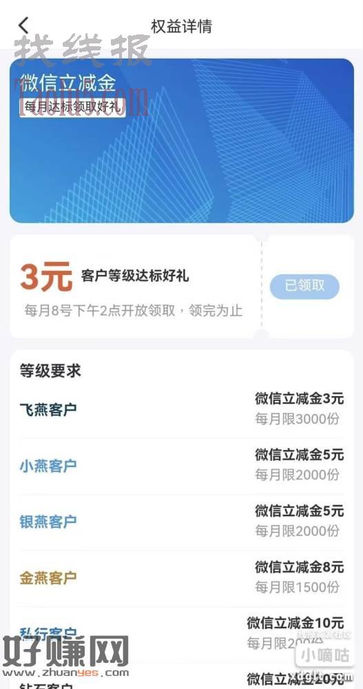 常熟农商app，我的权益每月达标礼，保底3毛