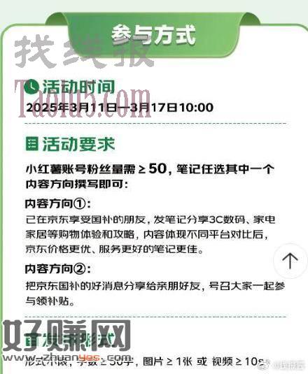 小红书吹狗东，有2000豆 ，有粉丝数量要求