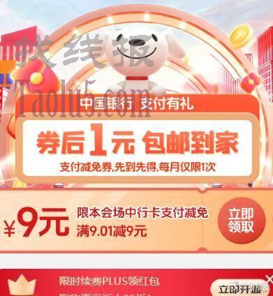 来领中行京东支付券