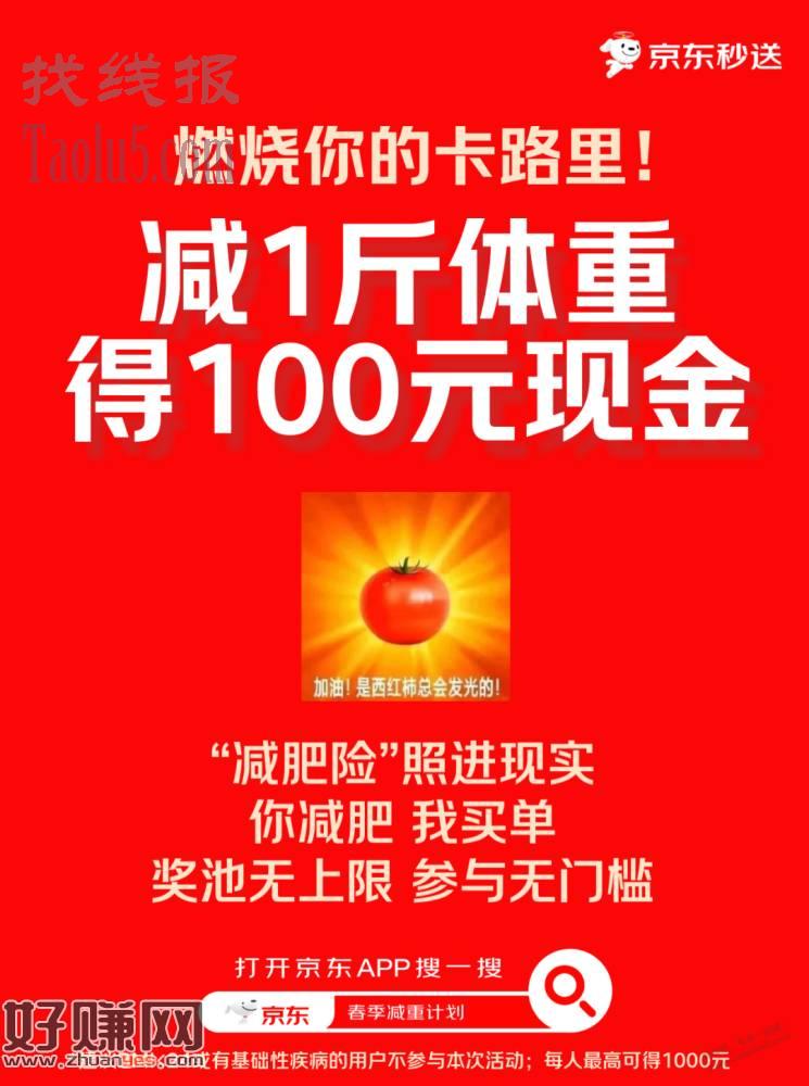 京东减肥险，减1斤=100元！