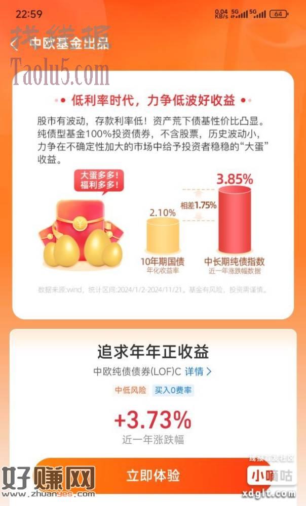 支付宝-中欧基金-粉丝中心-纯债债券10000-3.88