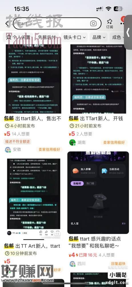 闲鱼搜索TT数藏